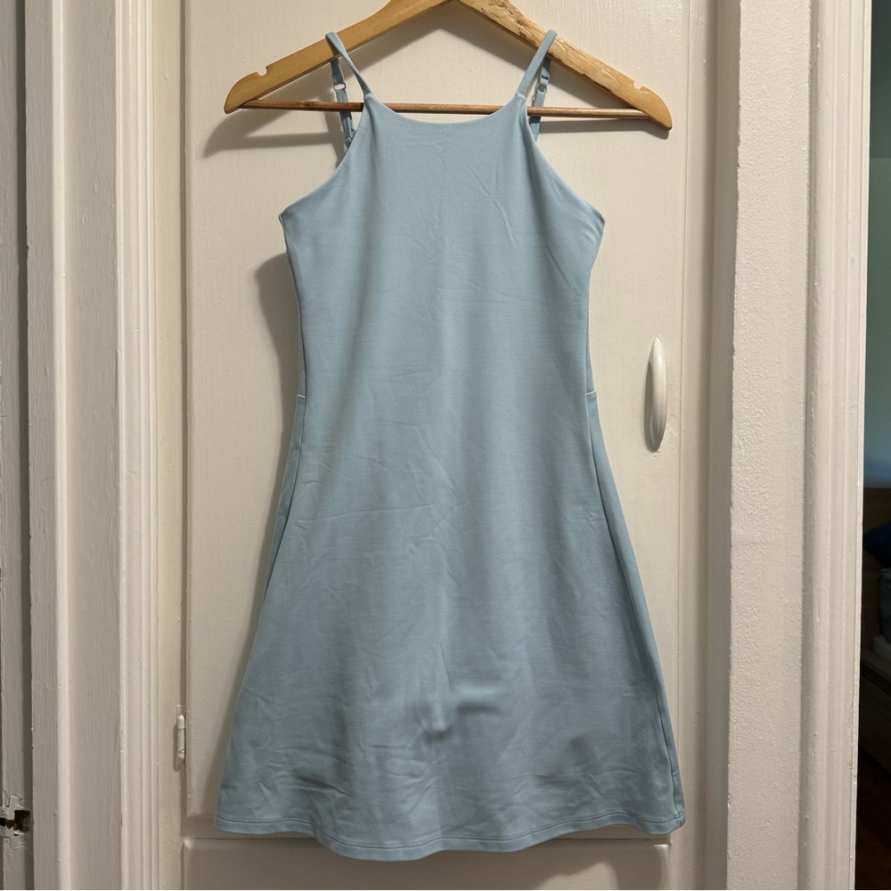 Girlfriend Collective Naomi Mini Dress in Light Sky Blue